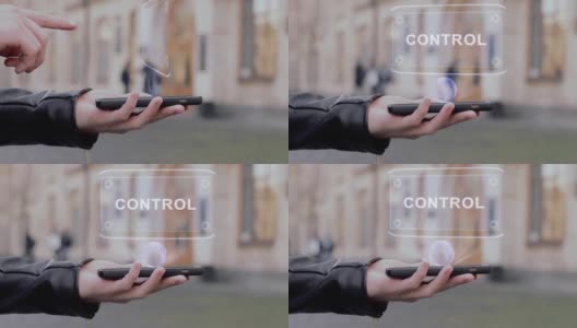 男性的手显示HUD控制高清在线视频素材下载