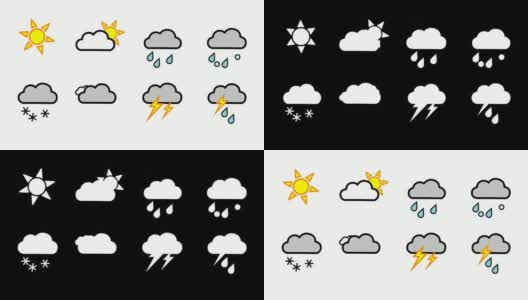 复古的天气符号高清在线视频素材下载