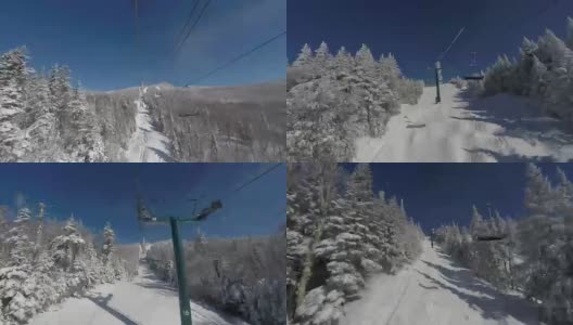 滑雪站的升降椅高清在线视频素材下载