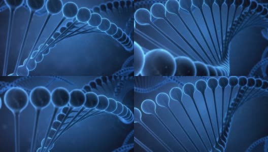 蓝色背景上的DNA串高清在线视频素材下载