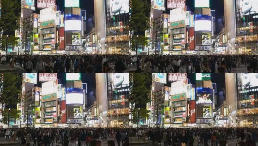 东京涩谷十字路口鸟瞰图高清在线视频素材下载
