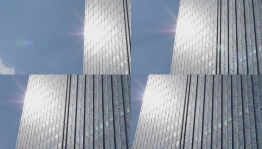 现代建筑反射阳光的玻璃墙高清在线视频素材下载