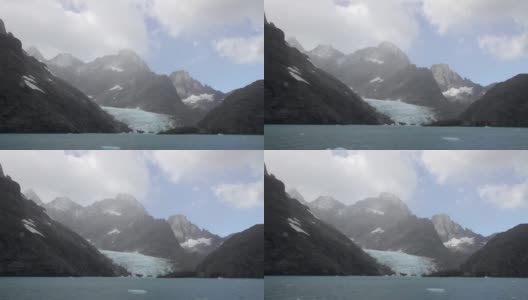 南极洲有蓝色的大海和雪山高清在线视频素材下载