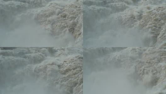 壮观的黄河壶口瀑布的慢镜头高清在线视频素材下载
