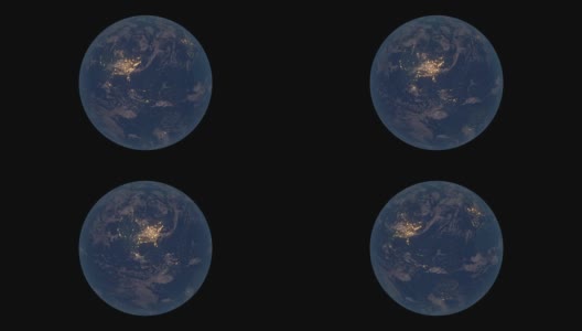 夜晚的旋转地球(北美视角)高清在线视频素材下载