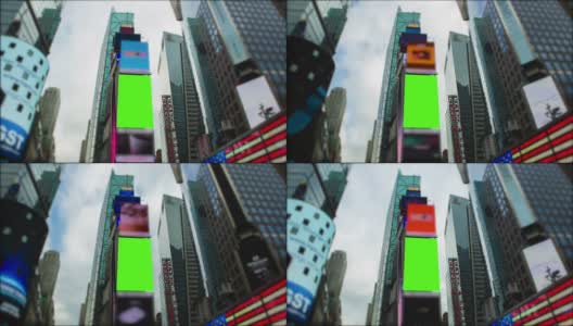 Chromakey绿屏纽约曼哈顿时代广场高清在线视频素材下载