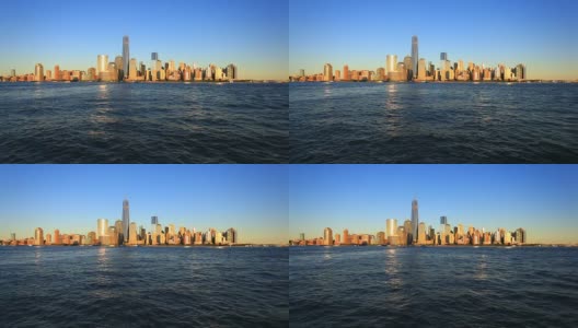 曼哈顿市中心天际线日落，高清视频高清在线视频素材下载