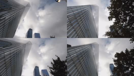 纽约-曼哈顿下城金融区的建筑物高清在线视频素材下载