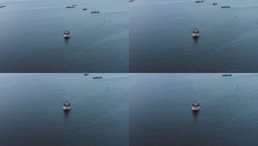雅加达，无人机在船只上空被击中高清在线视频素材下载