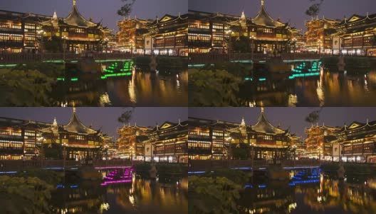 中国上海，购物者享受着豫园集市的时光高清在线视频素材下载