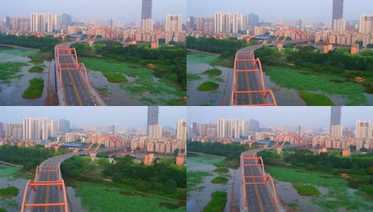 深圳拱桥鸟瞰图高清在线视频素材下载