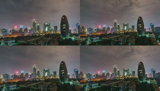 时光流逝——北京CBD和CCTV大楼，夜景(放大)高清在线视频素材下载