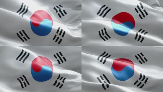 韩国国旗波浪图案可循环元素高清在线视频素材下载