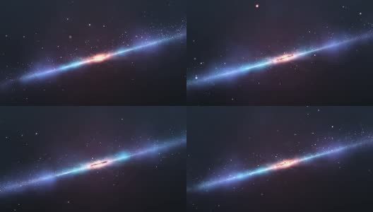 4K - 3D美丽的星系与明亮的闪烁的星星，飞行在深空，抽象视图星云空间宇宙运动背景高清在线视频素材下载