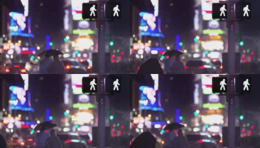 时代广场漫步情侣高清在线视频素材下载