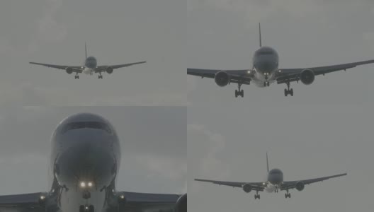 飞机着陆。(4 k劣质的画面)高清在线视频素材下载