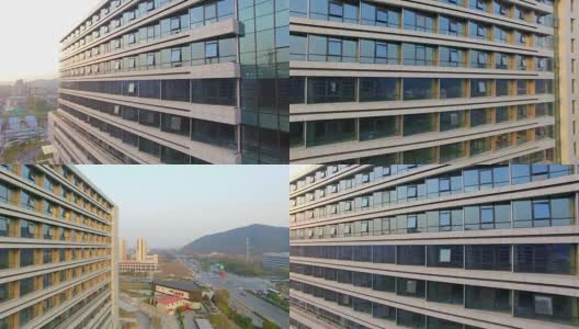 现代办公建筑采用4k玻璃幕墙高清在线视频素材下载