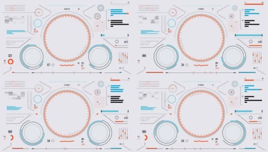 未来的用户界面与HUD和信息图表元素。高清在线视频素材下载