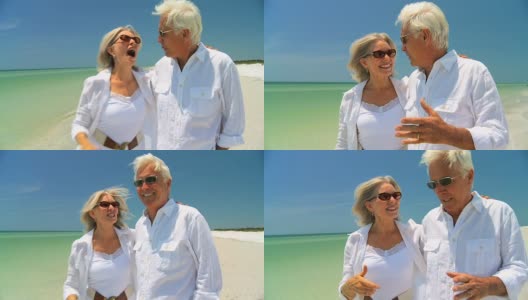老年人海滩的生活方式高清在线视频素材下载