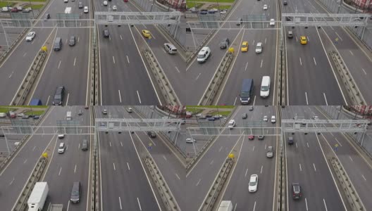 俄罗斯莫斯科市白天交通道路TTK环路空中全景图4k高清在线视频素材下载