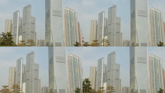 白天时间香港九龙国际商会大厦城市景观步行4k中国全景高清在线视频素材下载