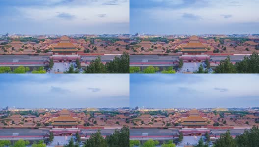 白天到夜晚的时光流逝视频，故宫在北京，中国时间流逝4k高清在线视频素材下载