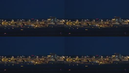 ATL机场航站楼晚间外观高清在线视频素材下载