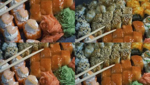 塑胶盒寿司高清在线视频素材下载