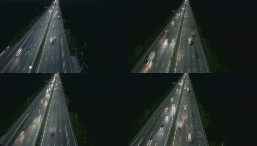 高速公路上的空中交通坍塌。UHD 4 k高清在线视频素材下载