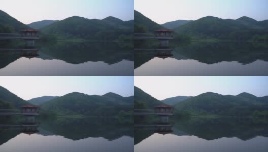 永碧湖，位于韩国忠清道南部的修山高清在线视频素材下载