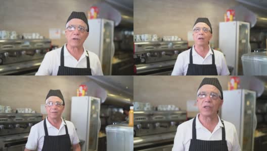 面包房员工与顾客交谈的视频高清在线视频素材下载