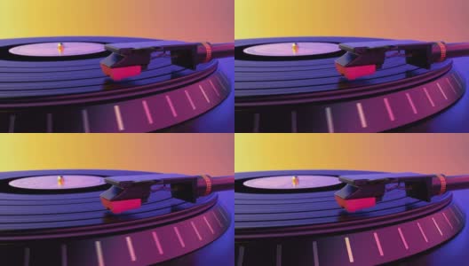 黑胶转盘播放流行的电子迪斯科音乐循环配乐高清在线视频素材下载
