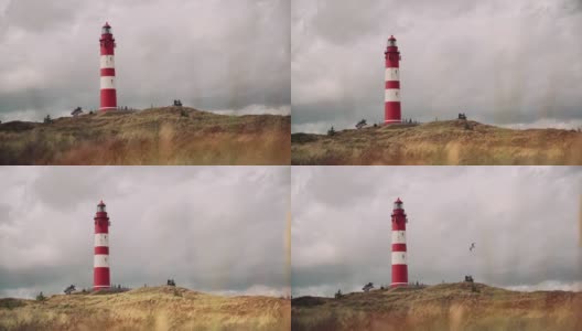 带灯塔的海岸景观，阿姆鲁姆岛高清在线视频素材下载
