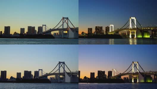 时光流逝:日本东京的彩虹桥高清在线视频素材下载