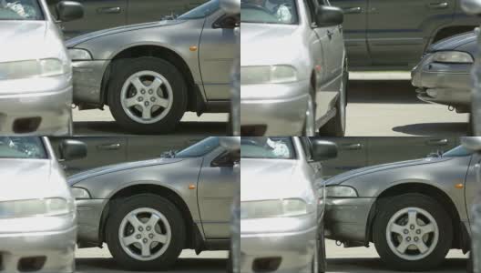 慢动作停车场事故高清在线视频素材下载