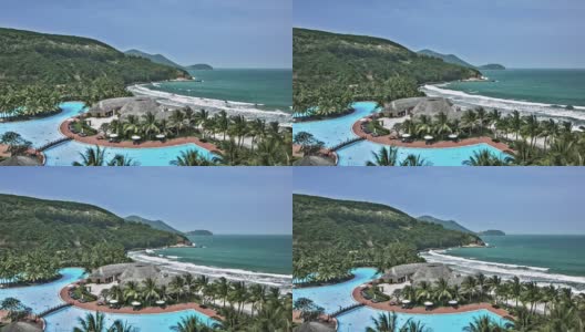 一个热带岛屿上的度假村高清在线视频素材下载