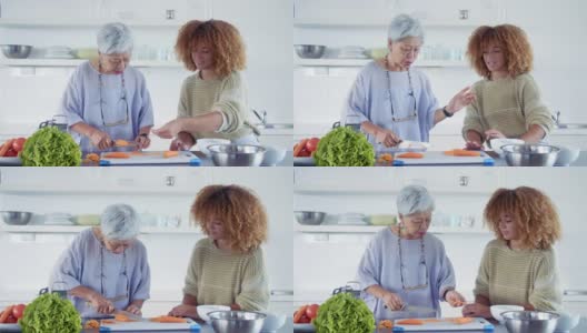 高级妇女烹饪与营养学家在健康咨询高清在线视频素材下载