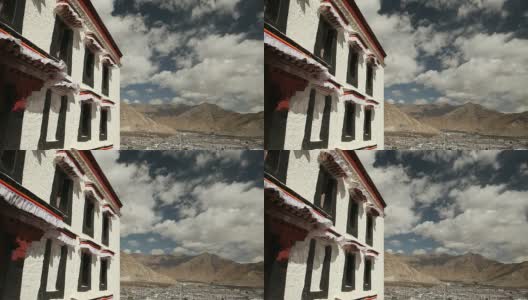 从西藏布达拉宫俯瞰拉萨高清在线视频素材下载