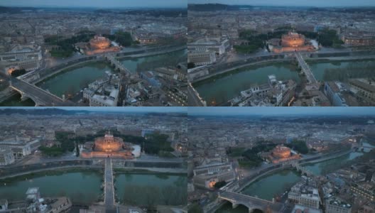 罗马，圣天使堡的黎明。高清在线视频素材下载