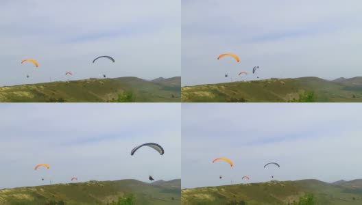 滑翔伞在山高清在线视频素材下载