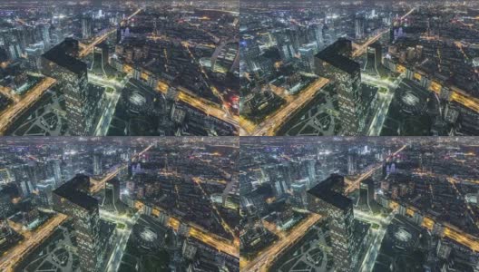 T/L WS HA PAN北京中央商务区夜间鸟瞰图高清在线视频素材下载