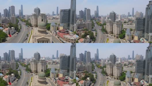 航拍天津城市风景街景高清在线视频素材下载