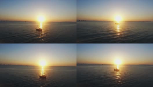 在泰国岛的日落上，苏梅岛的渡船高清在线视频素材下载