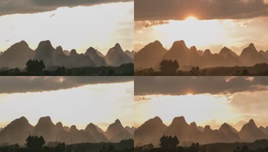 在桂林的山上，延时摄影日出。高清在线视频素材下载