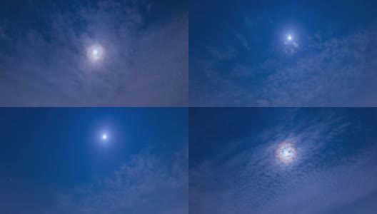 晚上有云的日冕高清在线视频素材下载