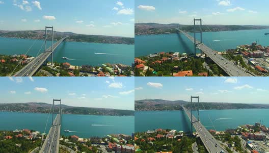 横跨博斯普鲁斯海峡的大桥高清在线视频素材下载