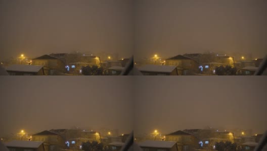 在一个下雪的贫民窟里，雾蒙蒙的景象高清在线视频素材下载