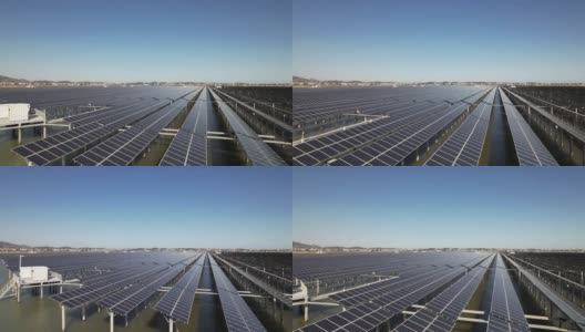 宏伟的海上太阳能发电厂高清在线视频素材下载