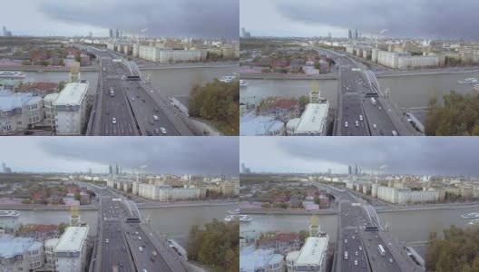 莫斯科市中心地区鸟瞰图高清在线视频素材下载