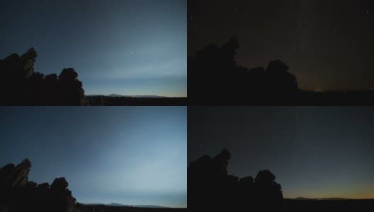 星景和月亮升起移动时间推移在爱达荷熔岩岩石高清在线视频素材下载